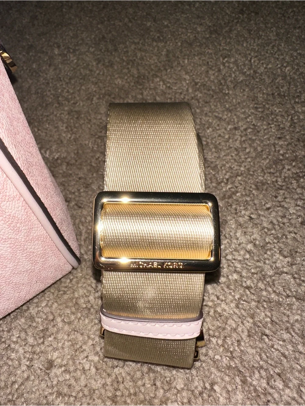 Michael Kors Light Pink Logo Satchel with Gold Hardware